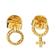 GOLD AND DIAMOND GENDER STUDS