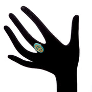 TURQUOISE PEACE RING. Out of stock . Pls enquire to order .
