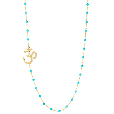 Turquoise OM beaded necklace