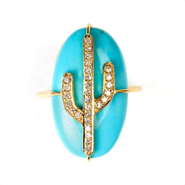 TURQUOISE CACTUS RING.  Out of stock .